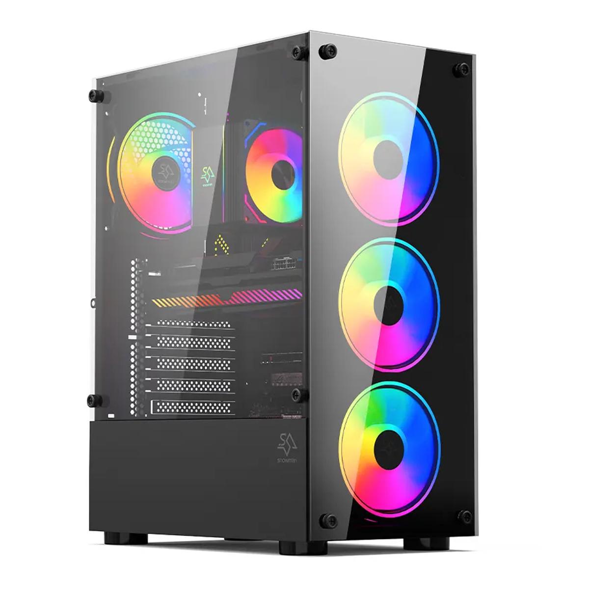 Gabinete Gamer Aitek ATX com 4 Fans LED RGB Entrada Áudio HD USB 3.0 - AGP-A31150C