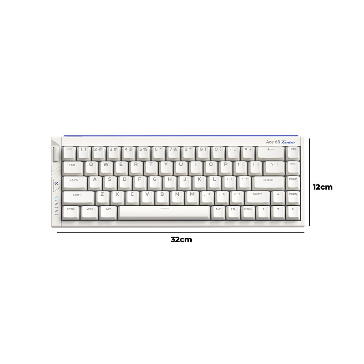 Teclado Gamer MCHOSE Ace 68 Turbo Branco Hall Effect 65% Light Bar Dinâmico