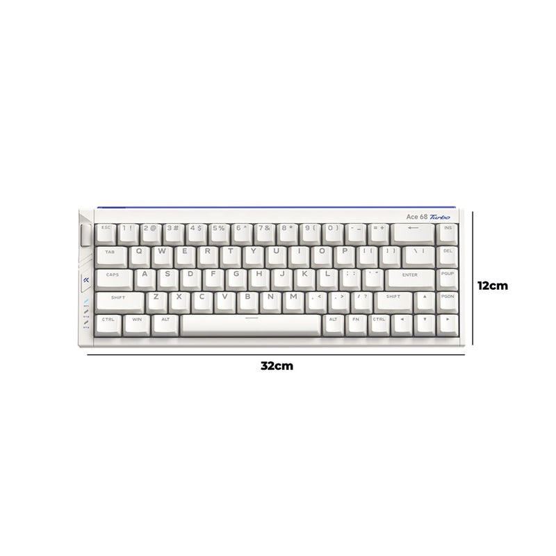 Teclado Gamer MCHOSE Ace 68 Turbo Branco Hall Effect 65% Light Bar Dinâmico
