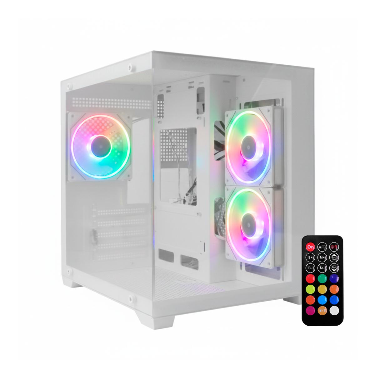 Gabinete Branco Para PC Gaming Aitek Premium com Lateral de Vidro Temperado e Suporte para Water Cooler - AGP-M33160CB
