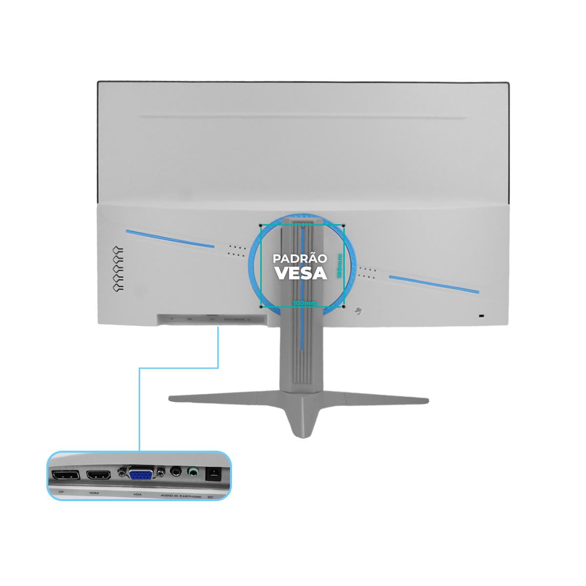 Monitor Gamer Curvo ERAS 23,8'' FHD 100Hz Imersão Total 3ms de Resposta Bluecase - BM24FFD4GCW