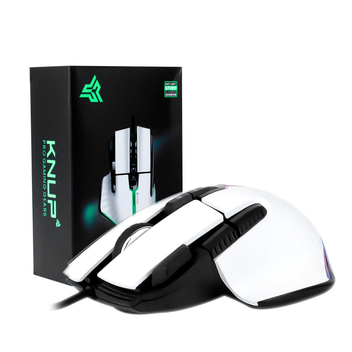 Mouse Gamer RGB 9 Botões 7200 DPI Knup Duplo Clique Ergonômico Anúbis - KP-MU014