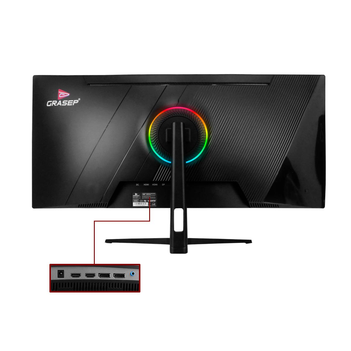 Monitor Ultrawide 34’’ WQHD Grasep Alta Produtividade Imersão Gamer - D-GR340