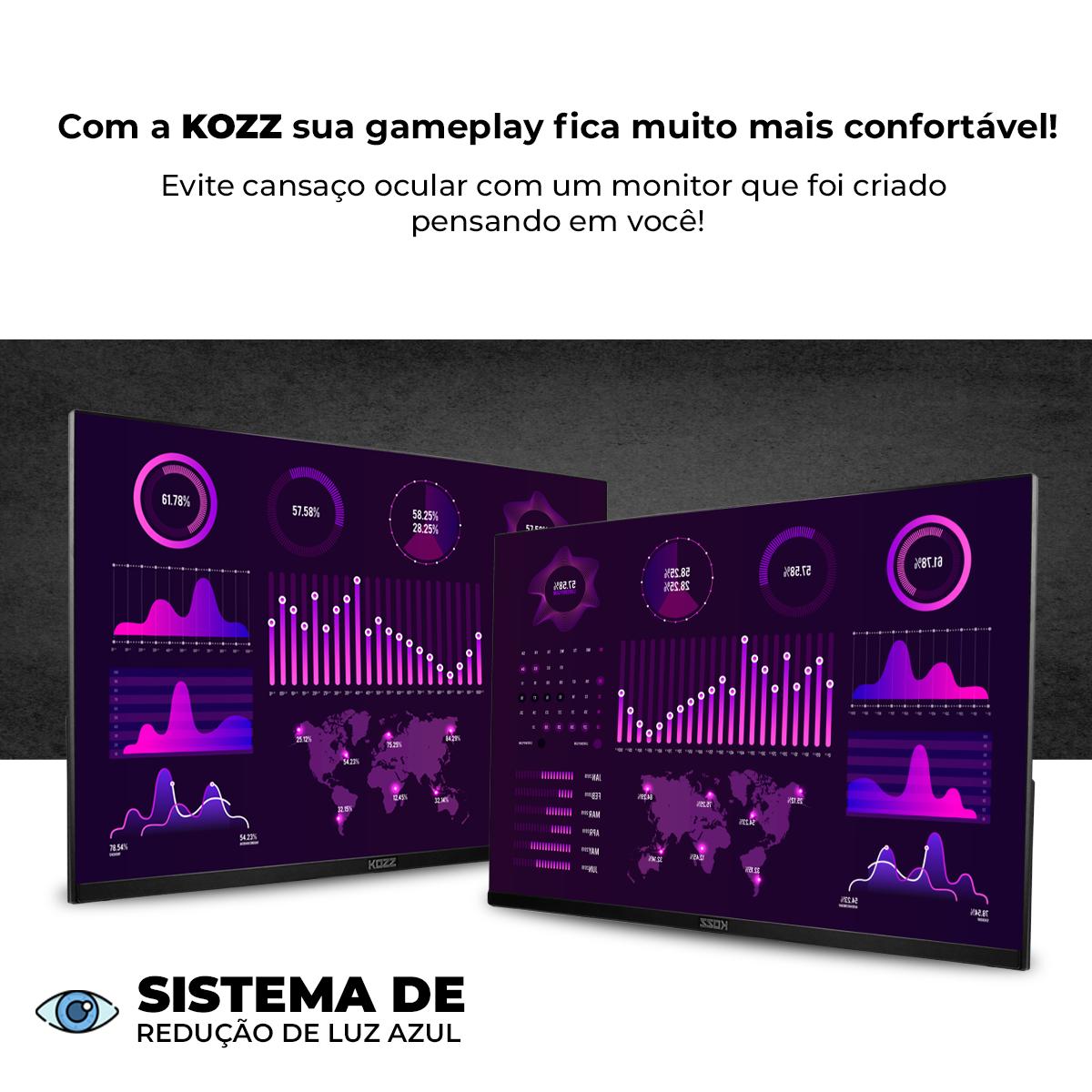 Monitor 27 Pol FHD Kozz 144Hz 1ms Fluidez para Gamers Competitivos - KZ-M2725