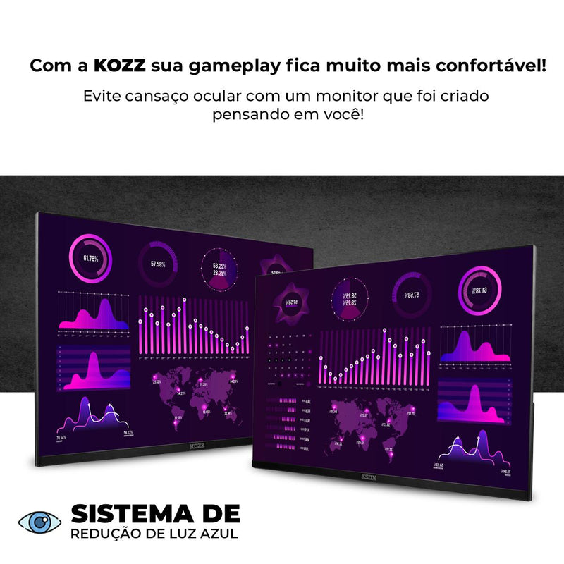 Monitor 27 Pol FHD Kozz 144Hz 1ms Fluidez para Gamers Competitivos - KZ-M2725