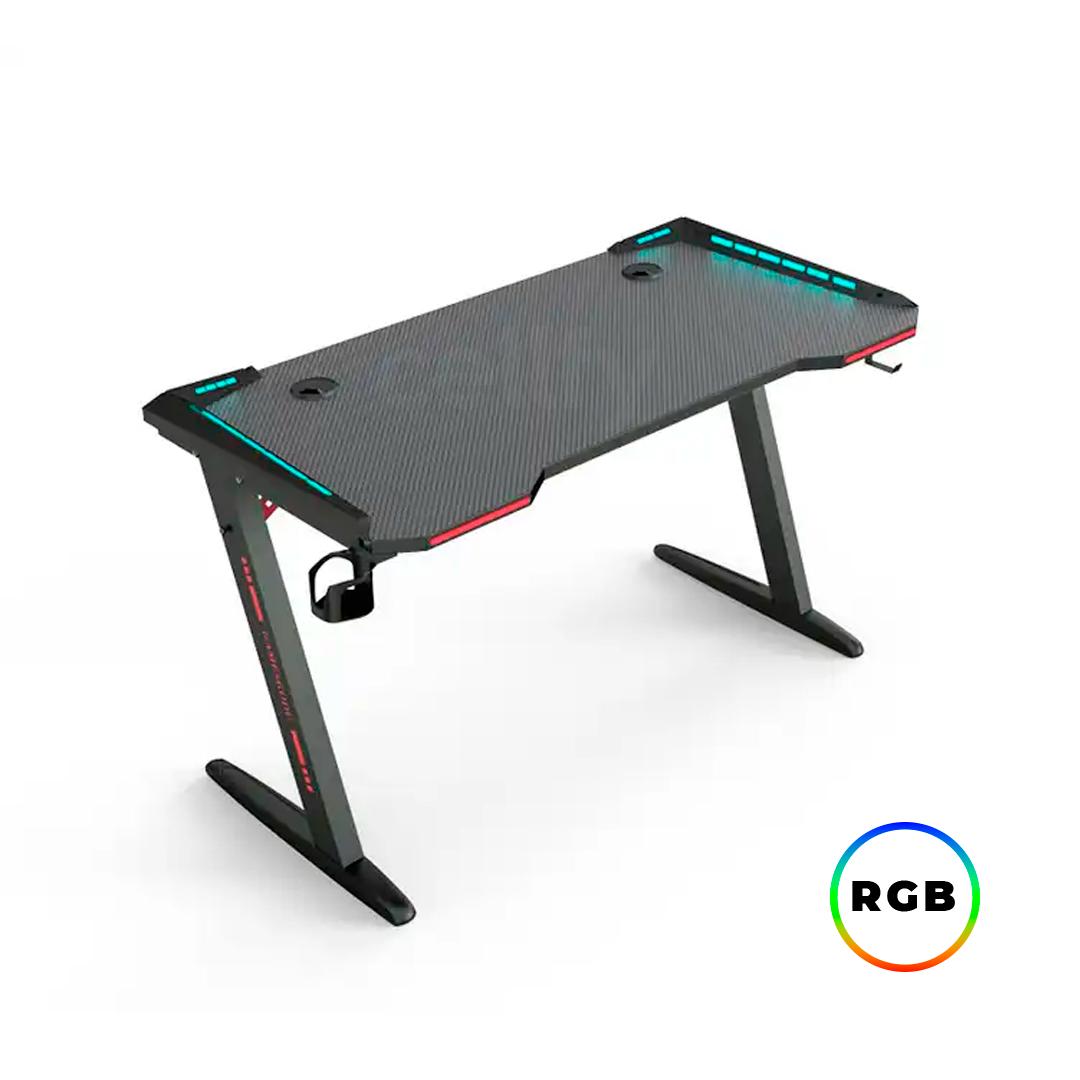 Mesa Gaming RGB 120cm Aitek com Porta Copos e Suporte Headset Escrivaninha - DELTA-M1204Z