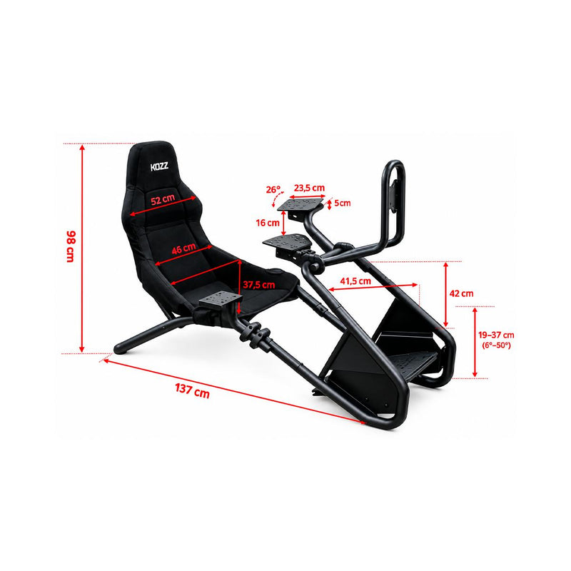 Cockpit Gamer KOZZ CP02 em Aço para Sim Racing, Suporte Universal para Volante, Câmbio e Pedaleira