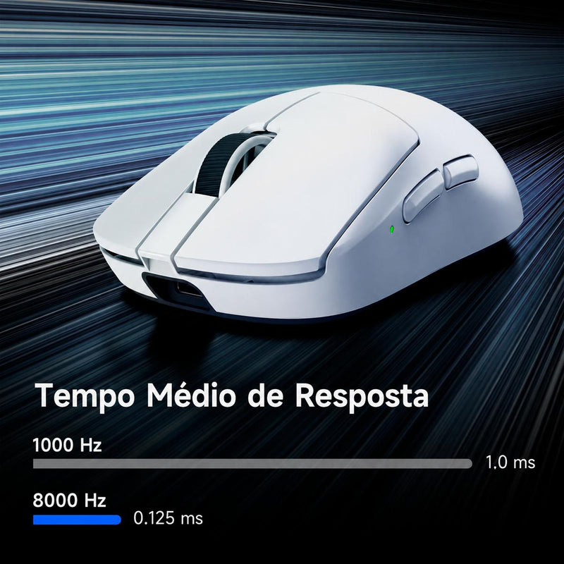Mouse Gamer Sem Fio Ultraleve com Base de Carga Magnética RGB – 8000Hz e 42000 DPI