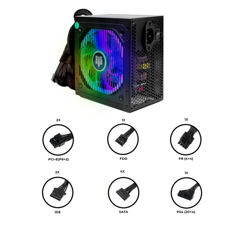 Fonte Gaming ATX 550W Revenger Maximus RGB 80 Plus Ultra-Silenciosa PFC - FO-MAX01RGB