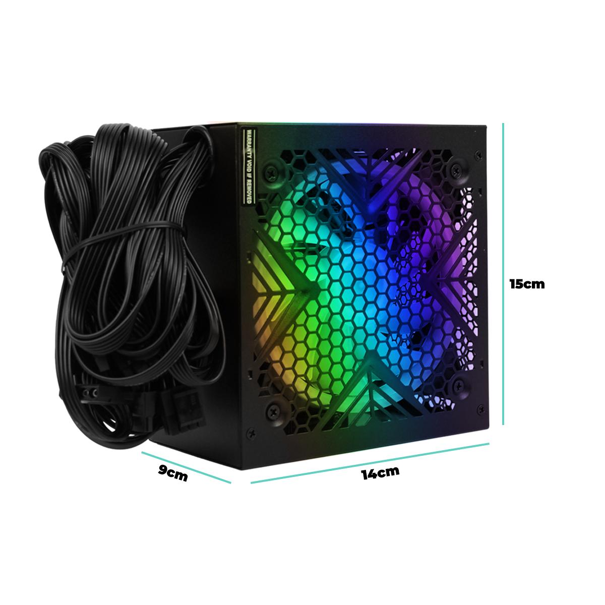 Fonte 750W Aitek Para PC 80 Plus Bronze Intel AMD Cooler 120mm RGB - DELTA-F750-P