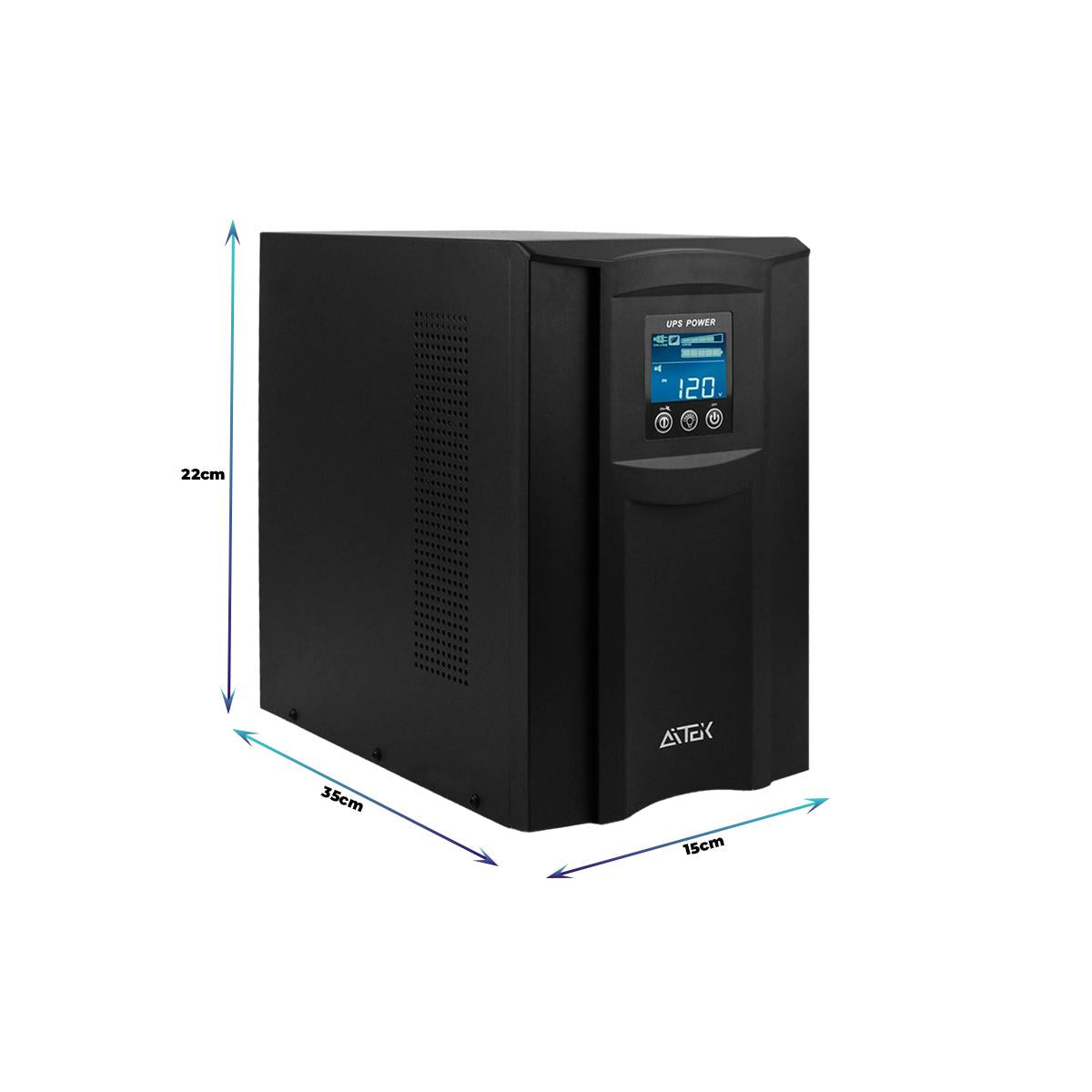Nobreak 1.2kVA 700W 110V Onda Senoidal Pura UPS Profissional para Servidor e PC - ANB-BE1200P-110V