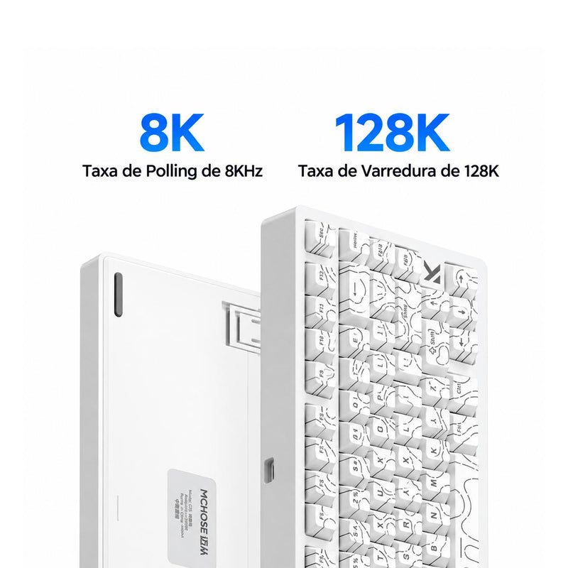 Teclado Gamer Competitivo MCHOSE JET 75 Latência de 0,1ms e SOCD