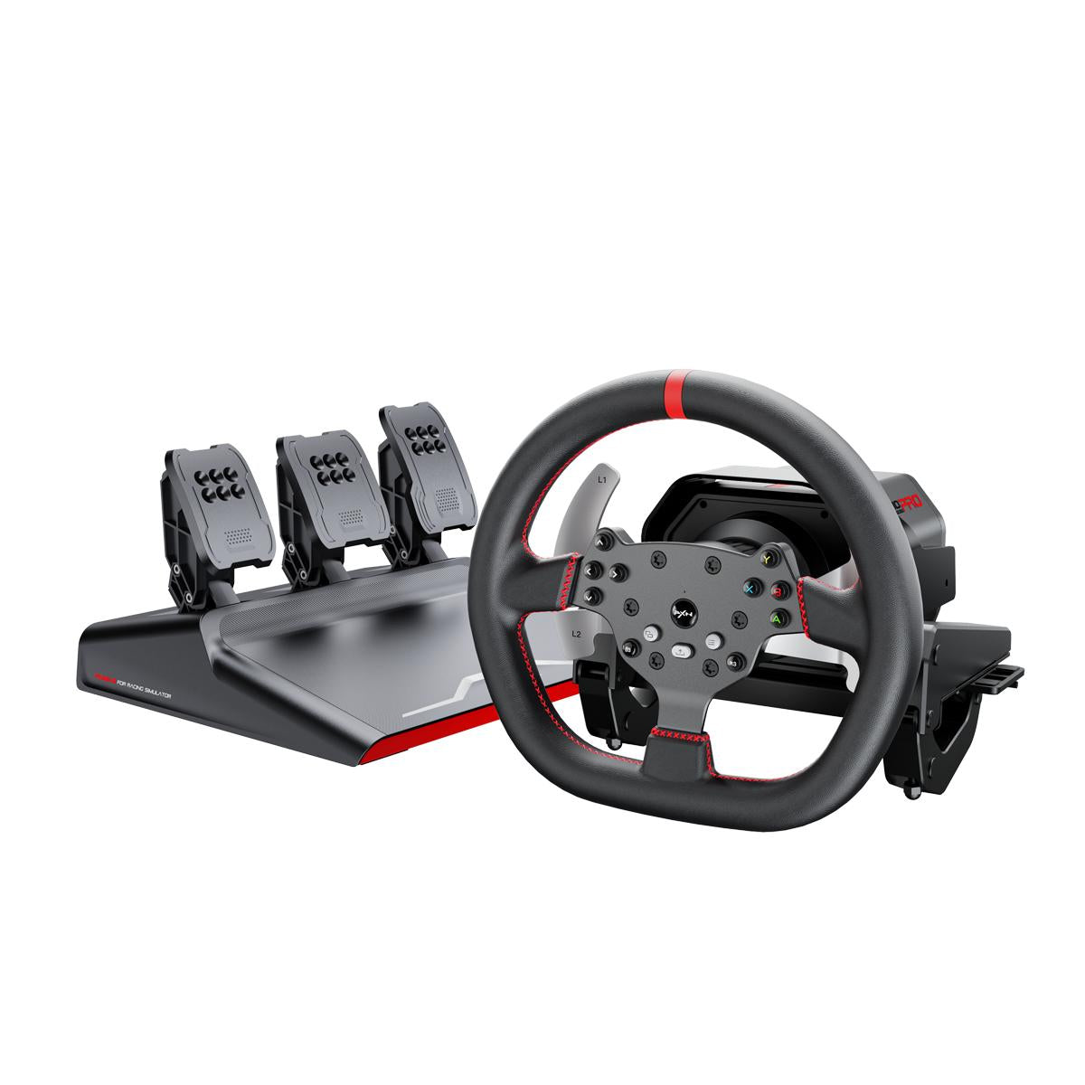 Kit Simulador de Corrida PXN V10Pro Base Servo Direct Drive 3,2Nm + Volante C Paddle Shift + Pedais Acelerador, Freio e Embreagem Hall Effect