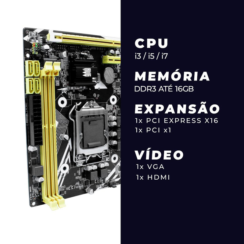 Placa Mãe Intel HM55 LGA1156 Micro ATX DDR3 Revenger HDMI VGA SATA 2.0 - G-HM55