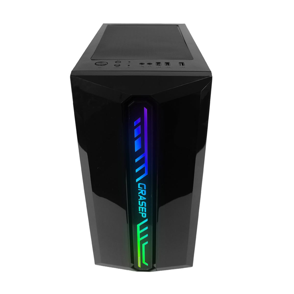 Gabinete Gamer RGB Vidro Temperado 3 Fans 120mm Grasep HUB Controladora Suporta ATX/M-ATX - D-ATX16