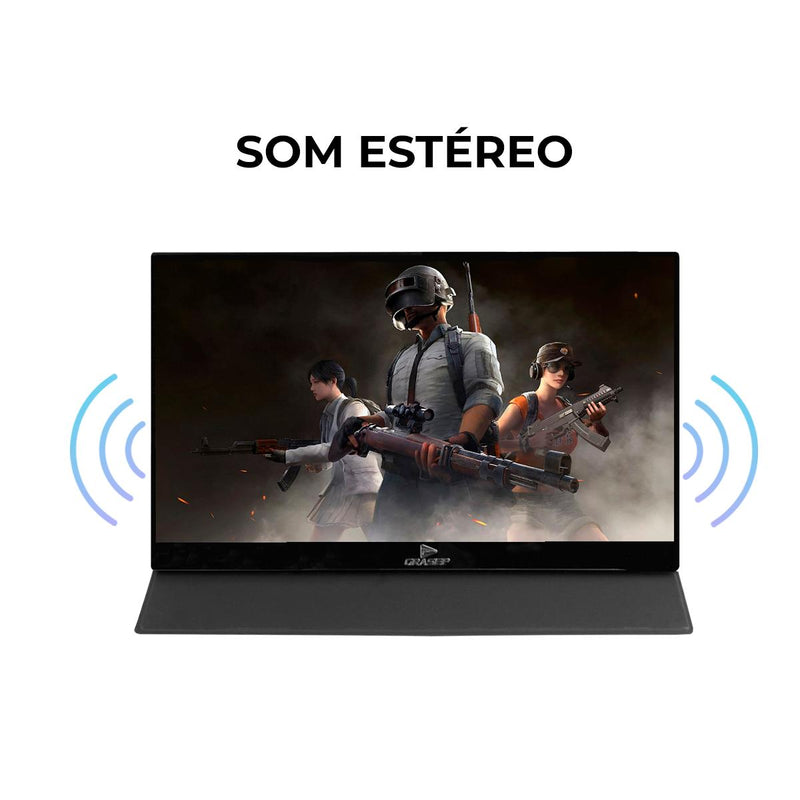Monitor Portátil Touch 15,6’’ Full HD Grasep IPS USB-C/ Mini HDMI Ultraleve para Notebook Celular - D-TELA3