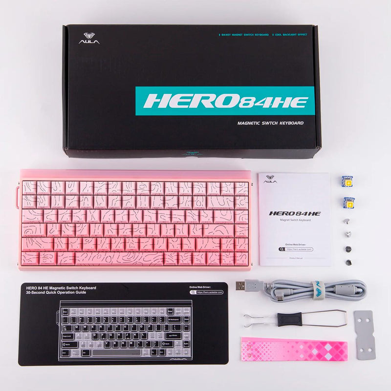 Teclado Mecânico AULA Hero84 HE Hall Effect 8K Polling Rate Rapid Trigger 0,01mm
