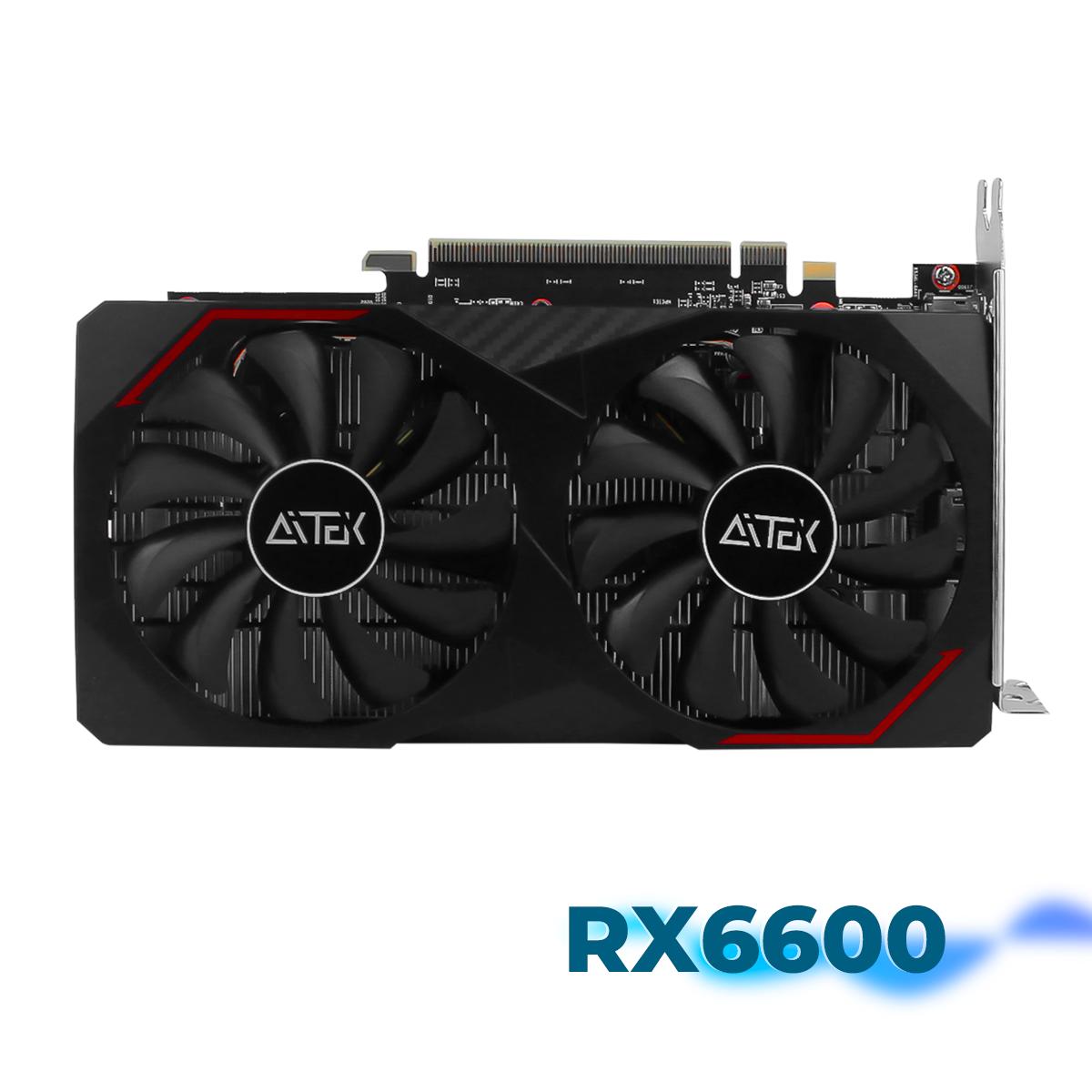 Placa de Vídeo Gamer RX6600 8GB GDDR6 Aitek 128Bit PCIe 4.0 1750MHZ DisplayPort HDMI - DELTA-RX6600