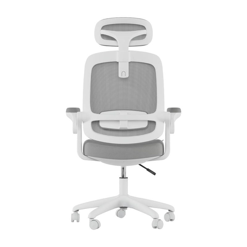 Cadeira Ergonômica Elements Astra Cinza e Branca Premium para Home Office Moderno - ELEM-70040