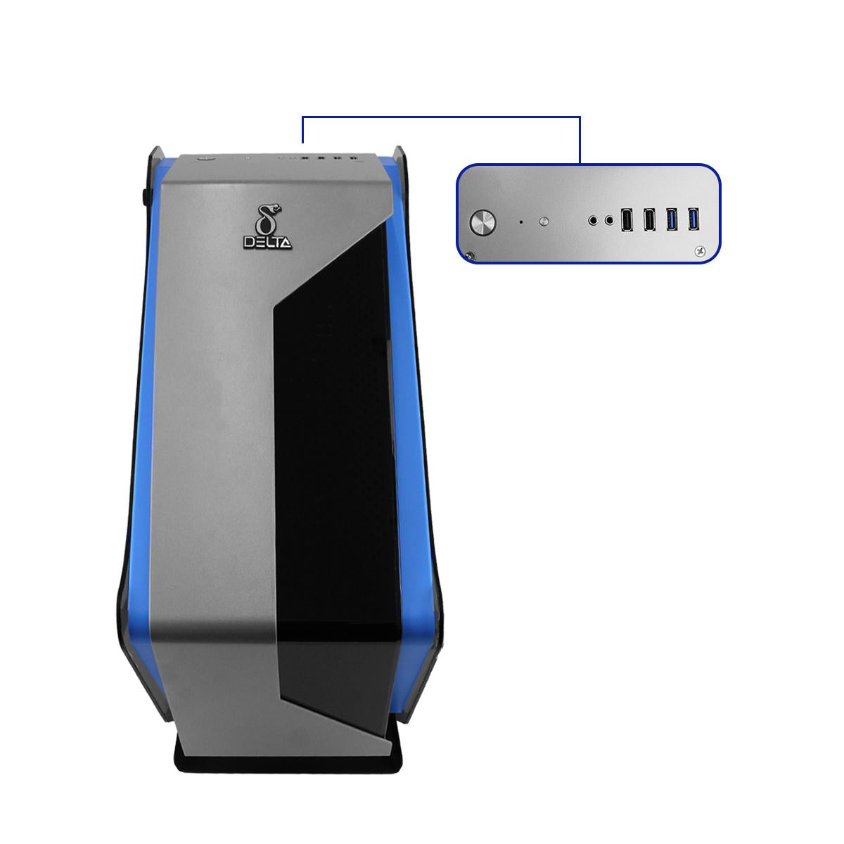 Gabinete Gamer Delta ATX com Vidro Temperado, Suporte RTX 4090 e Water Cooler 360mm - DELTA-FROST-WYRM-GA