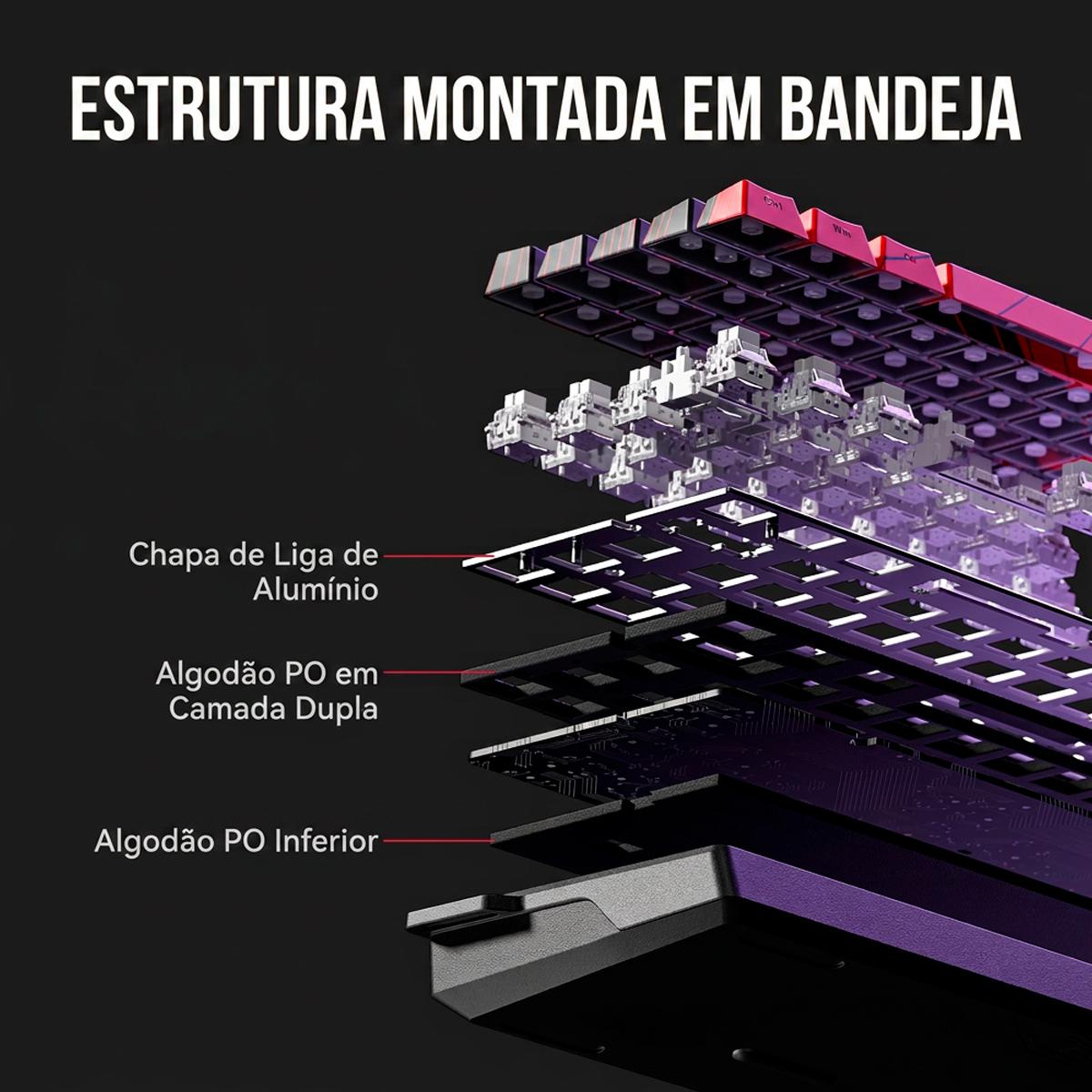 Teclado Gamer AULA WIN68 HEMAX Resposta Instantânea 8000Hz