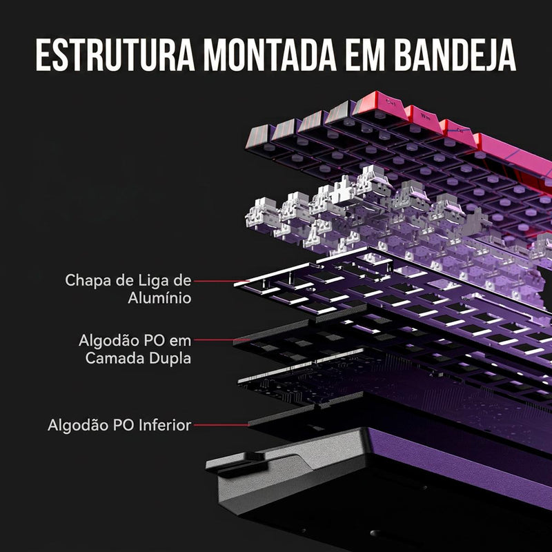 Teclado Gamer AULA WIN68 HEMAX Resposta Instantânea 8000Hz