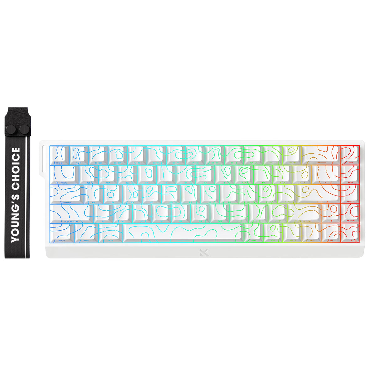 Teclado Gamer MCHOSE Ace 68 Branco Hall Effect 65% Switch Ice Rhino Iluminação RGB