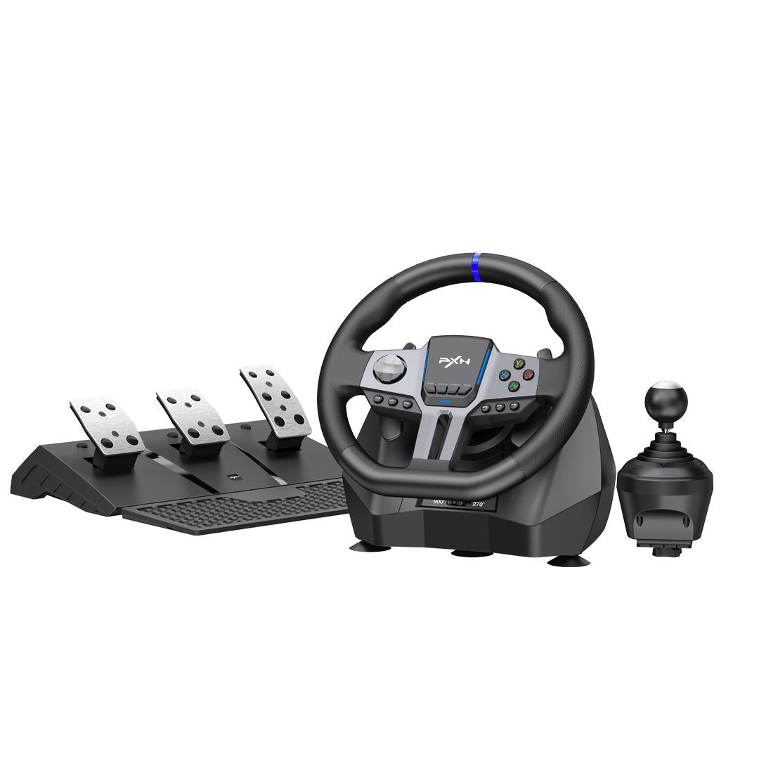 Kit Simulador de Corrida PXN-V9 Volante Vibração + Câmbio + Pedais Acelerador, Freio e Embreagem