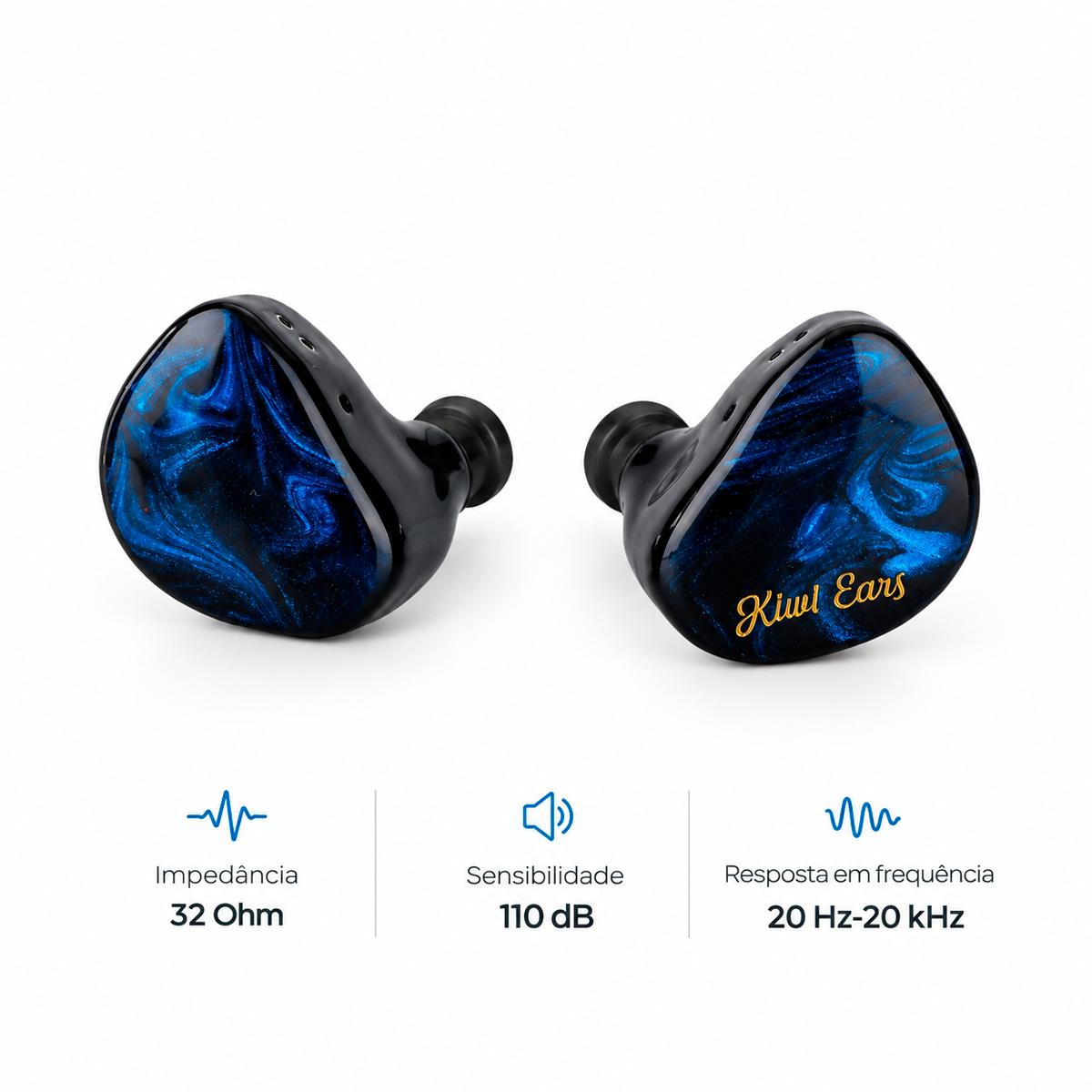 Fone In Ear Kiwi Cadenza com Concha em Resina Médica Leve e Ergonômica