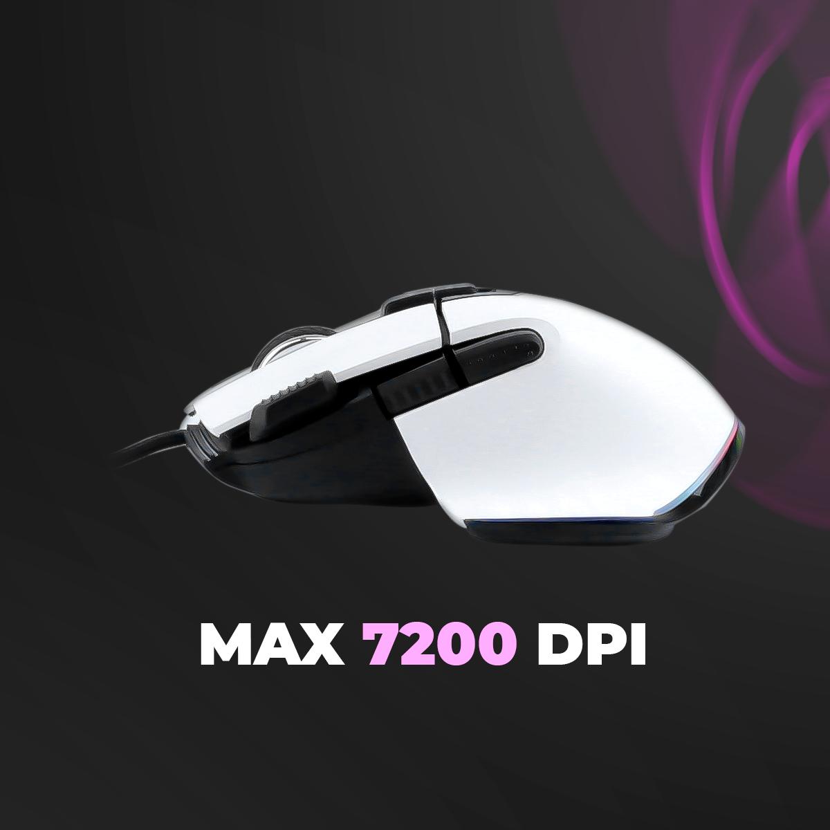 Mouse Gamer RGB 9 Botões 7200 DPI Knup Duplo Clique Ergonômico Anúbis - KP-MU014