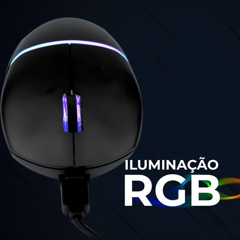 Mouse Gamer 9D Led RGB Aura Sync 12800 dpi 9 Botões com Fio