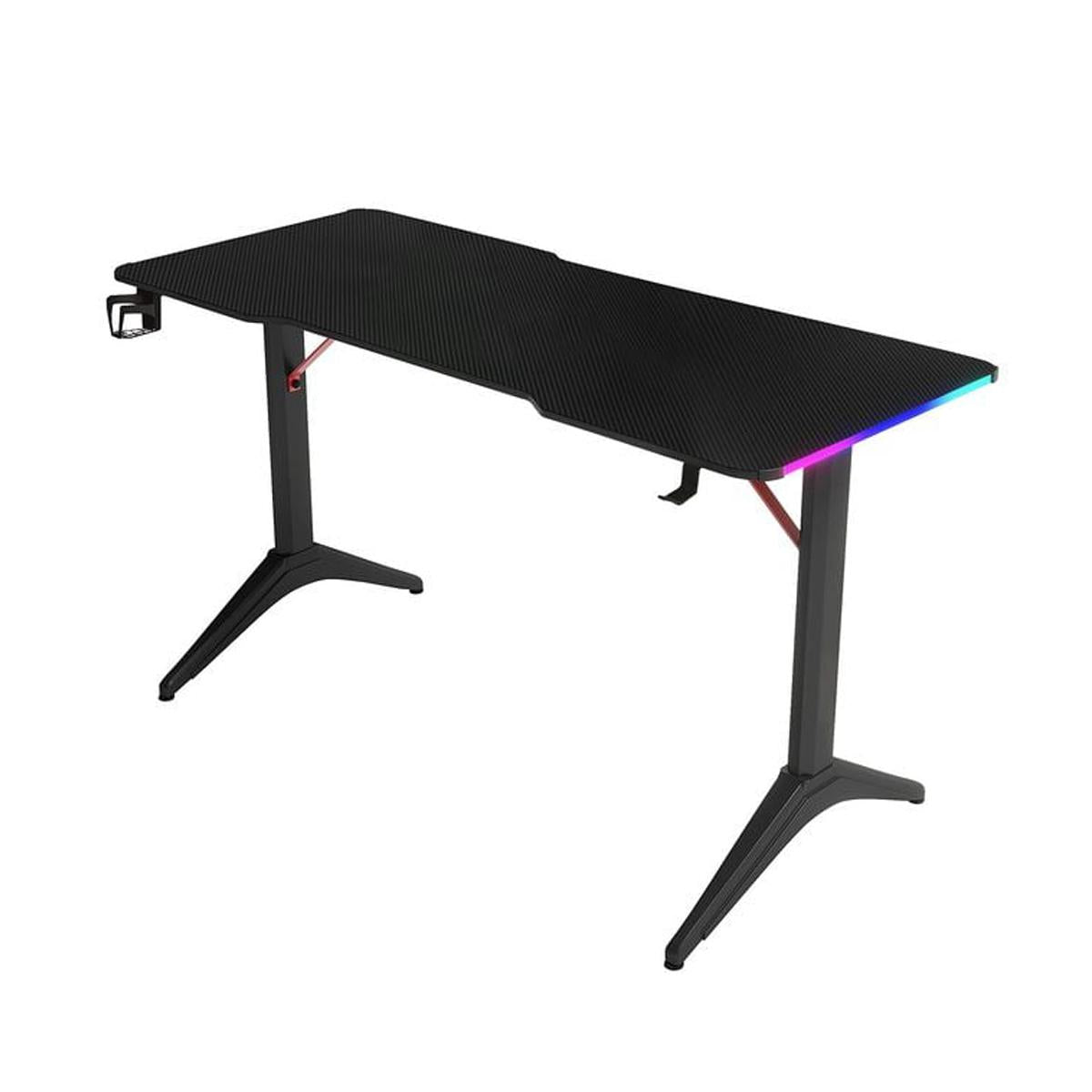 Mesa Gamer RGB 120cm com Porta Copos e Suporte Headset Aitek Estrutura Reforçada - DELTA-M1203Y