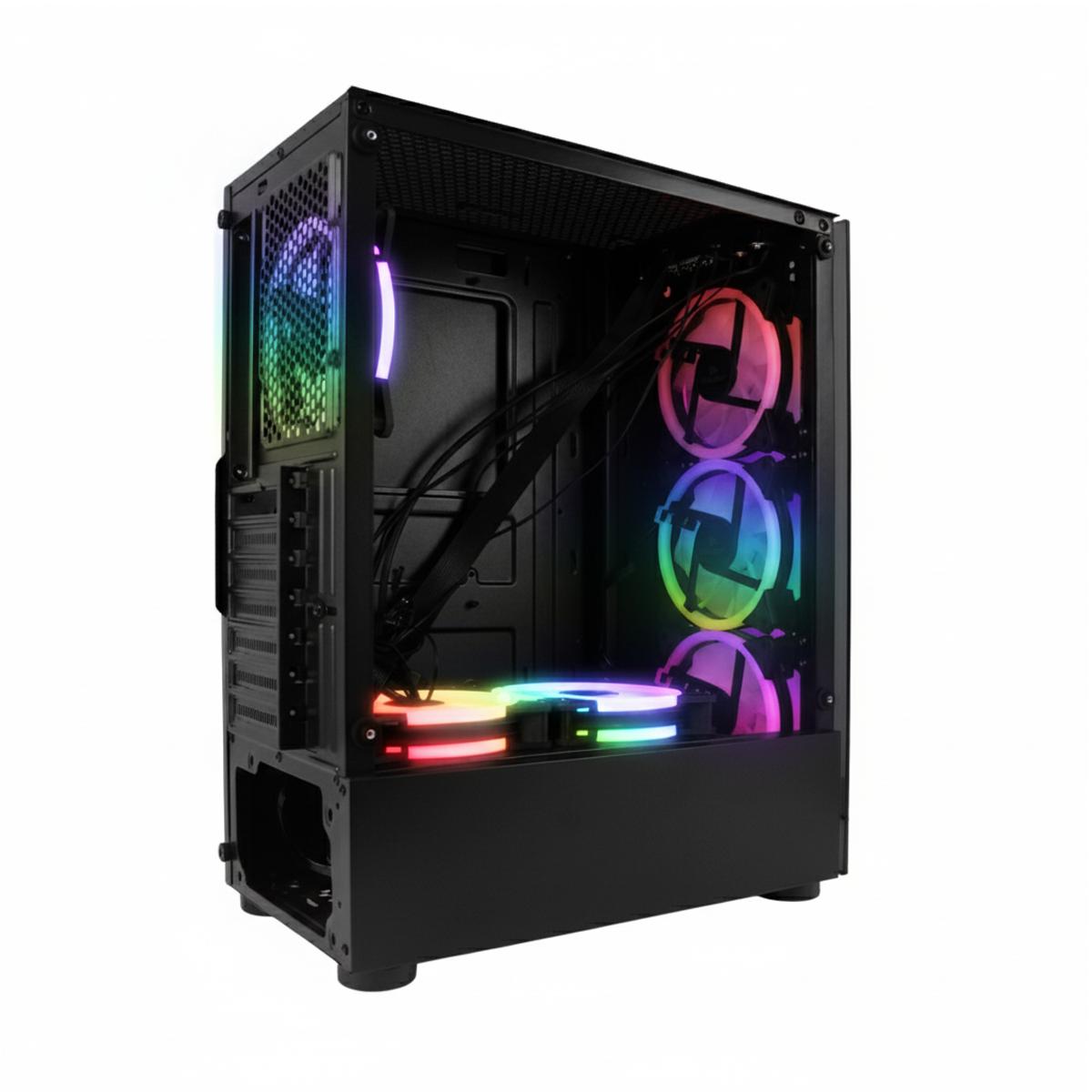 Gabinete Gamer RGB Vidro Temperado Grasep 6 Fans Inclusos USB 3.0 ATX Baia Para SSD- D-ATX15