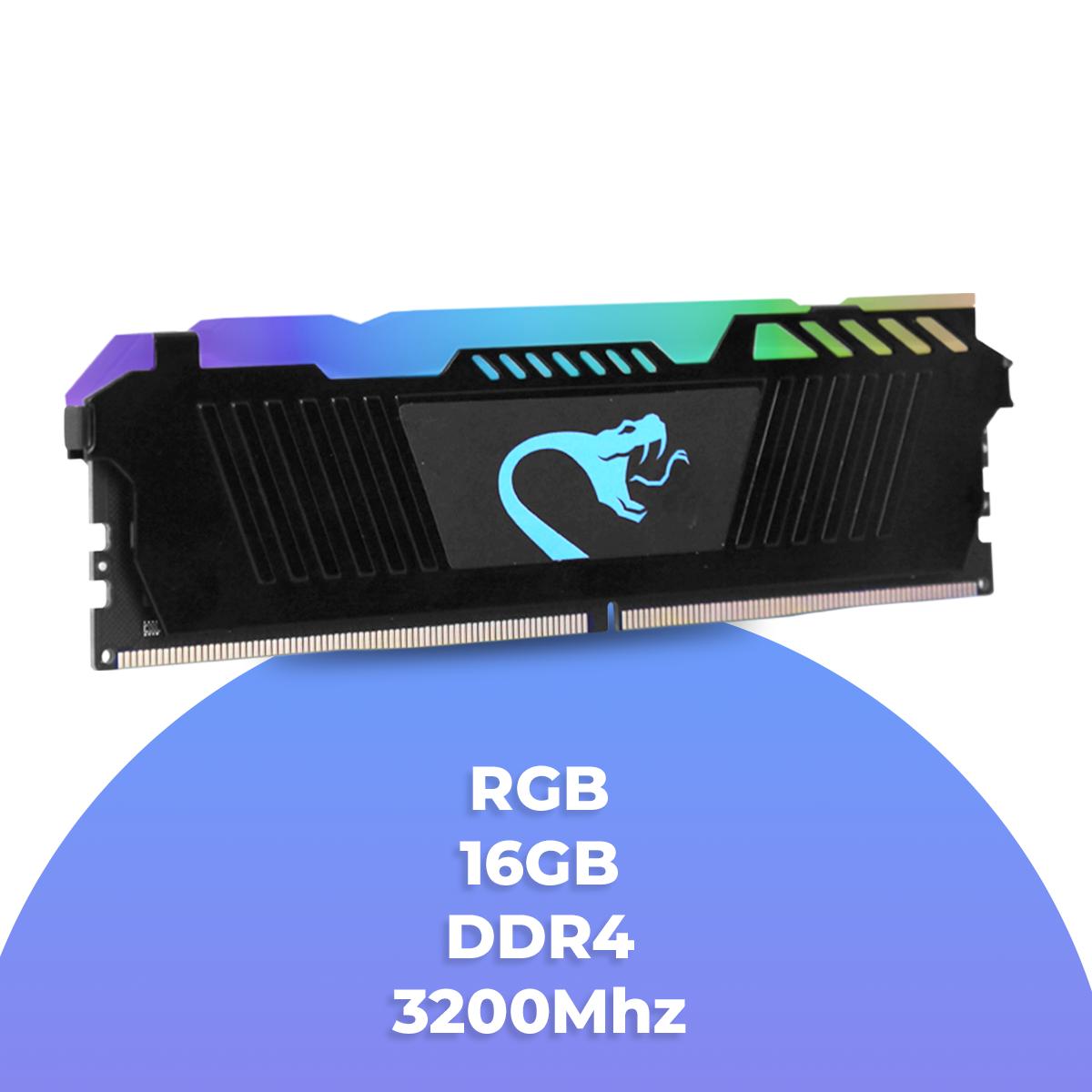 Memória RAM Gamer NeonPulse 16GB DDR4 3200MHz Aitek Compatível Intel RGB - DELTA-ME3216A