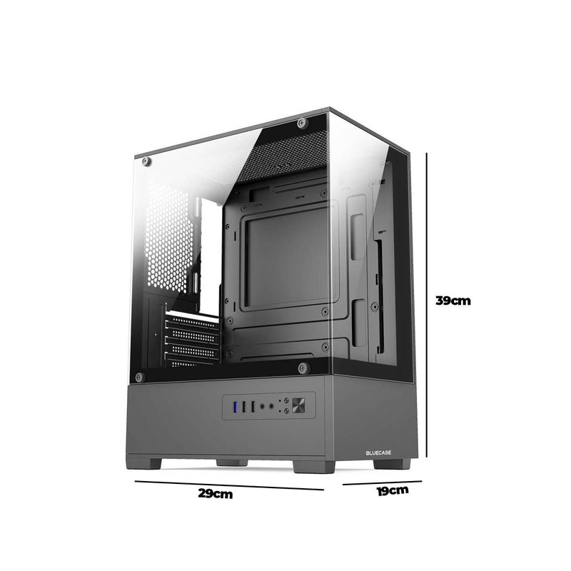 Gabinete Gamer Mini Tower Bluecase com Vidro Temperado Compatível M-ATX Mini ATX - BG-054
