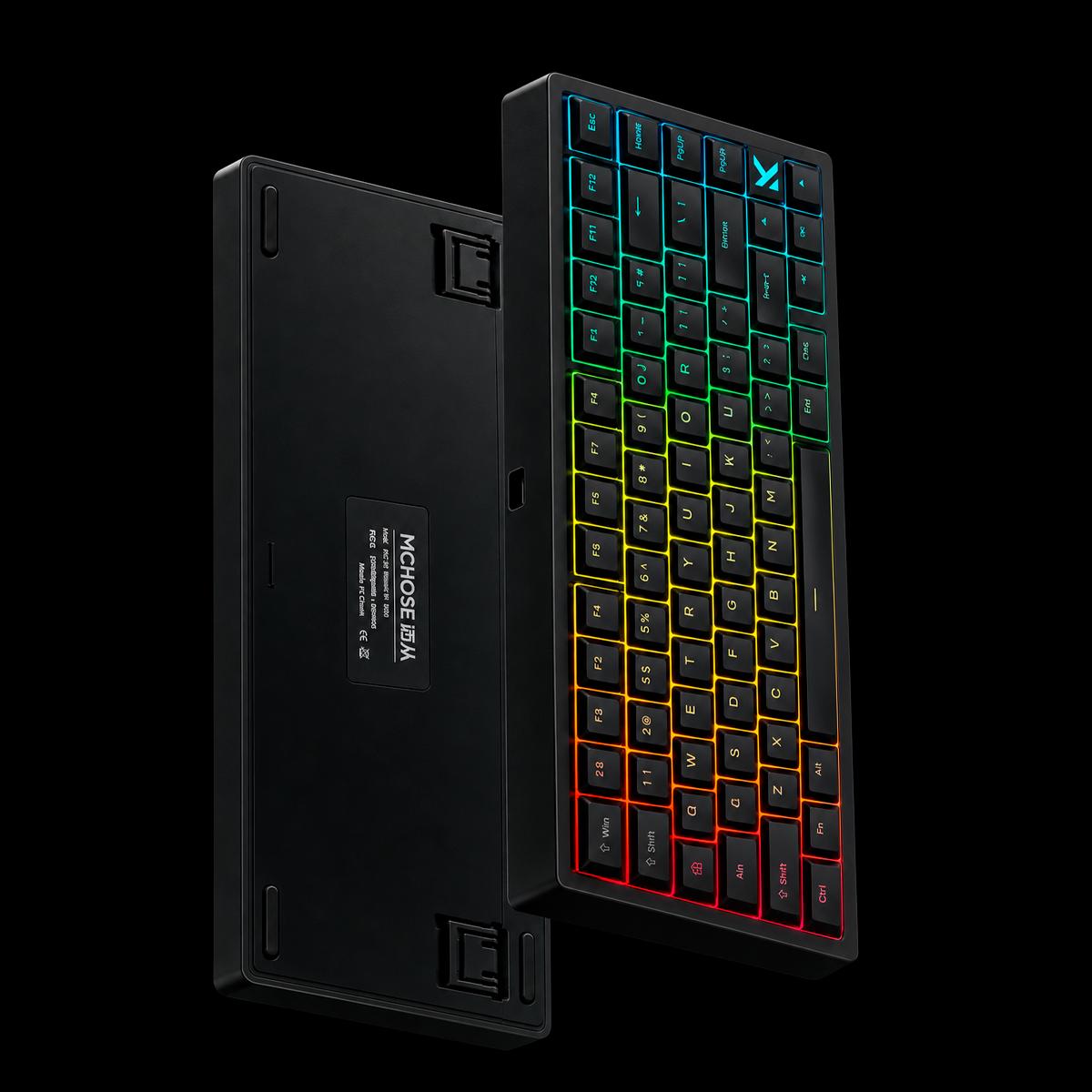 Teclado Magnético Gamer MCHOSE JET 75 80 Teclas Hot Swap Estrutura Gasket Silicone RGB Rapid Trigger SOCD