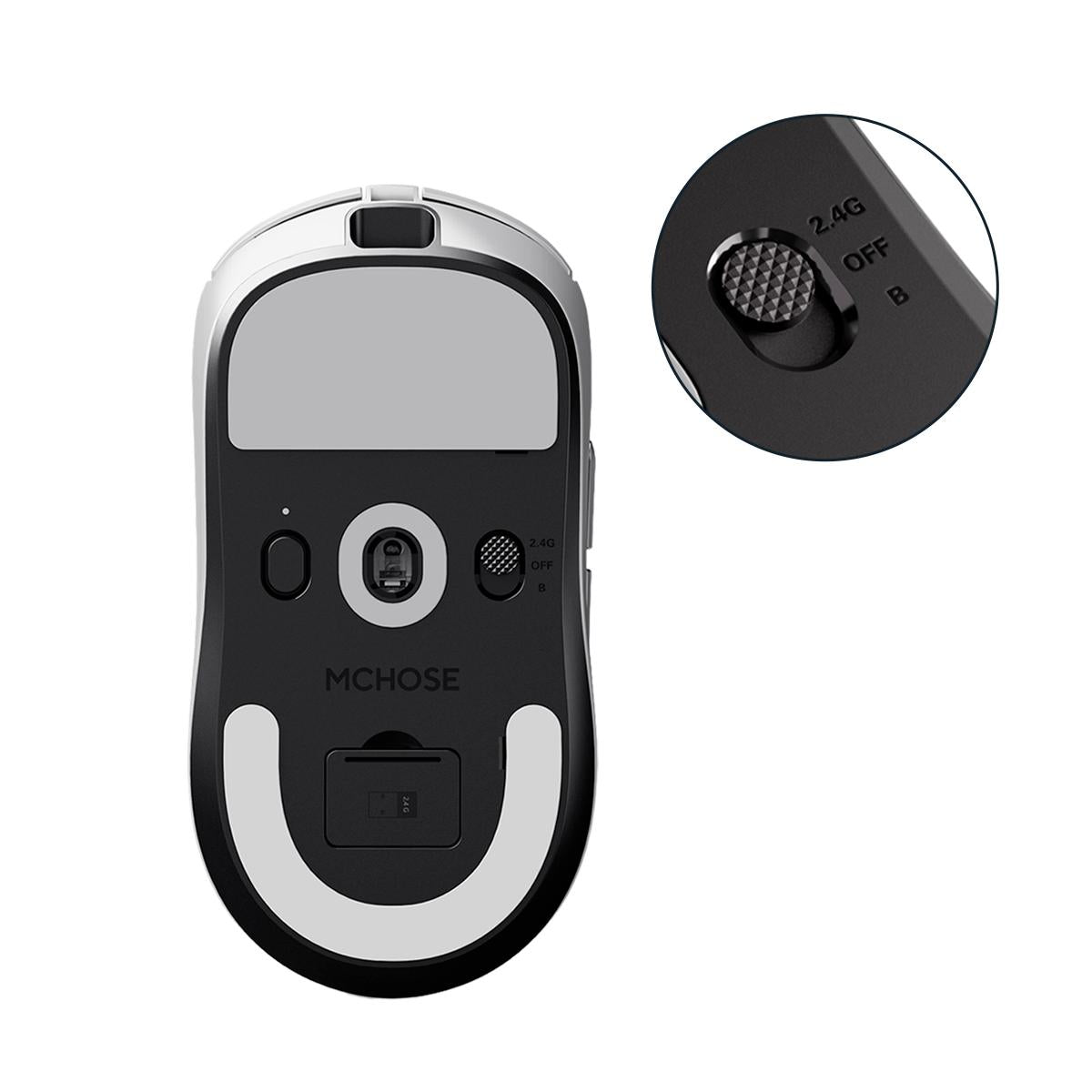 Mouse Gamer MCHOSE A7V2 Ultra Branco 59g Sensor PAW3950