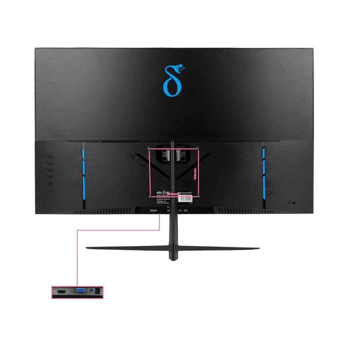 Monitor Gamer Curvo Grasep Tela 27 Polegadas VA Full HD 120Hz 1ms Bivolt - DELTA-M2711AC