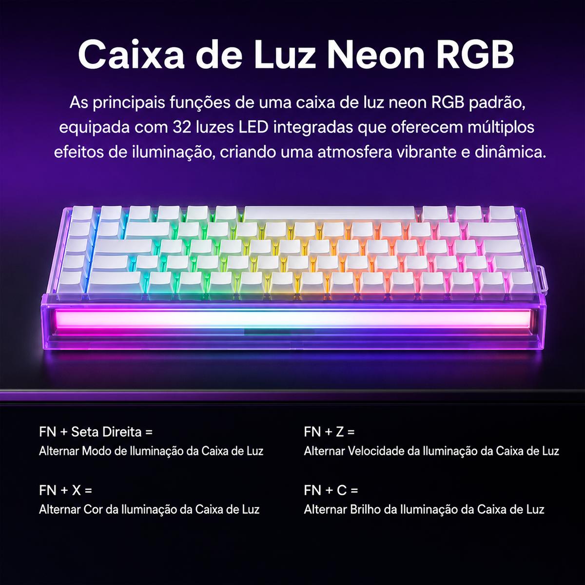 Teclado Gaming Magnético 65% AULA Hero68 HE Hot-Swap RGB South-Facing 8000Hz