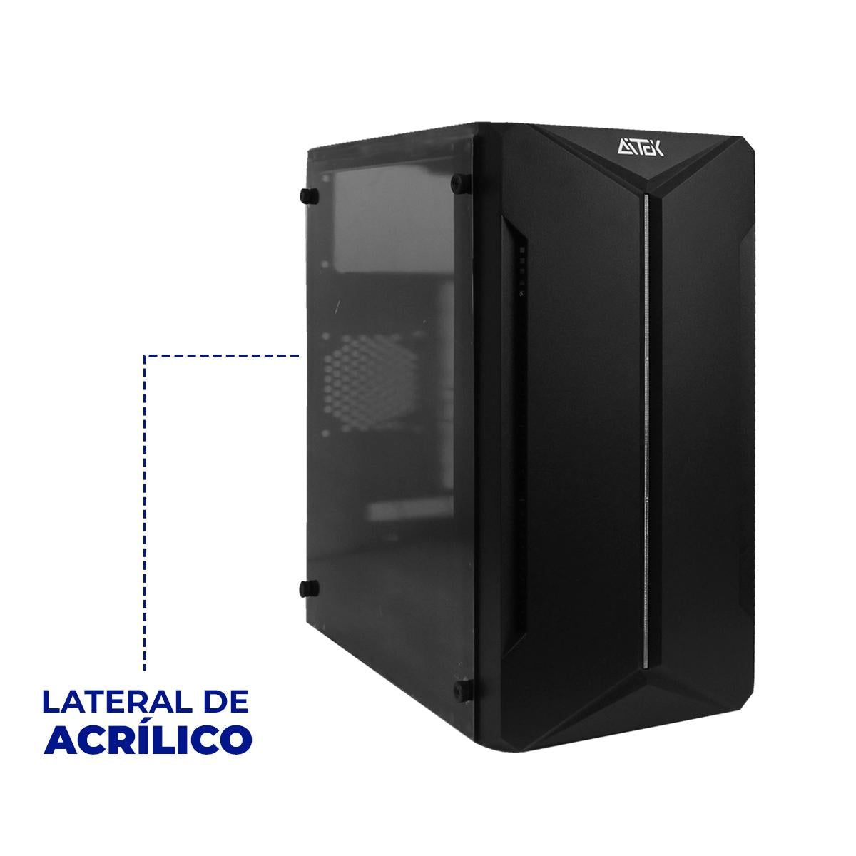 Gabinete Gamer e Office Aitek Slim M-ATX/ITX com Lateral em Acrílico USB 2.0 e Áudio HD - AGP-M27145