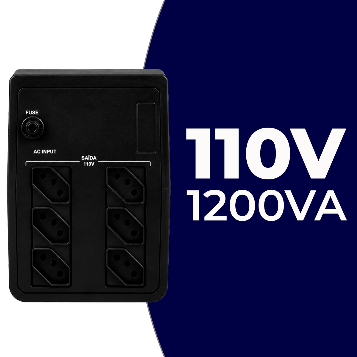 Nobreak Senoidal 1200VA 110V Aitek Estabilizador Para Escritório Profissional - ANB-121