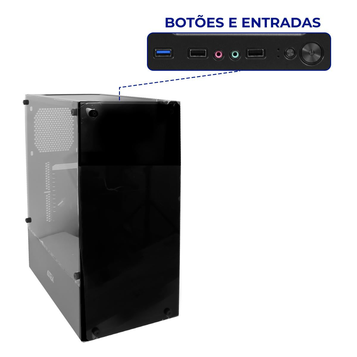 Gabinete de Computador Aitek ATX/M-ATX com USB 3.0 Acrílico - AGP-A31150