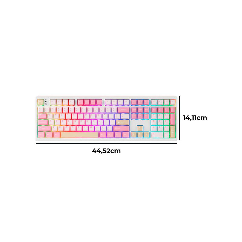 Teclado Mecânico Sem Fio Full Size 100% Tri-Modo RGB Macro