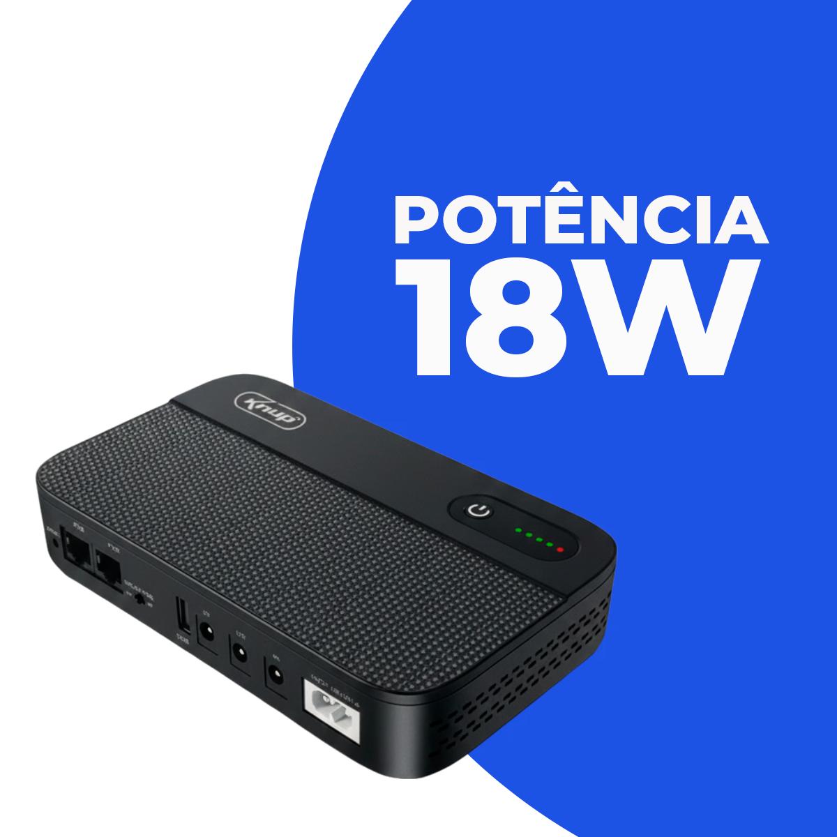 Mini Nobreak Knup DC Bivolt 18W Para Roteador Câmera e Modem - KP-TC44