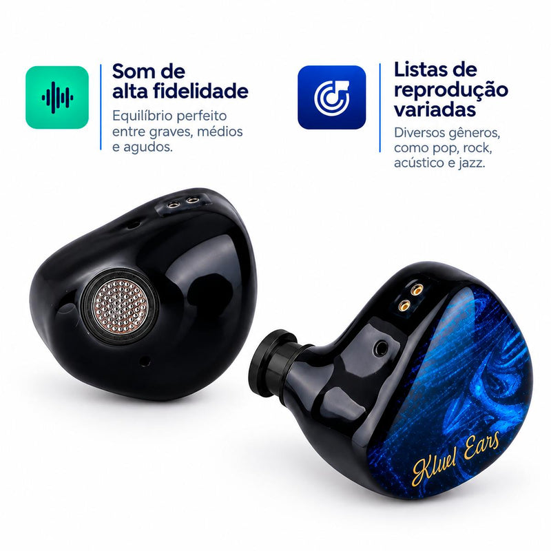 Fone In Ear Kiwi Cadenza com Concha em Resina Médica Leve e Ergonômica