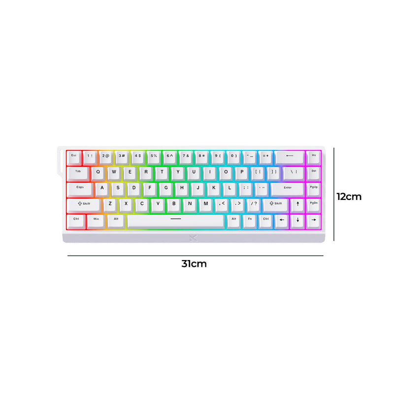 Teclado Gamer MCHOSE Ace 68 White Ice Hall Effect 65% com Rapid Trigger e Polling Rate 8000Hz