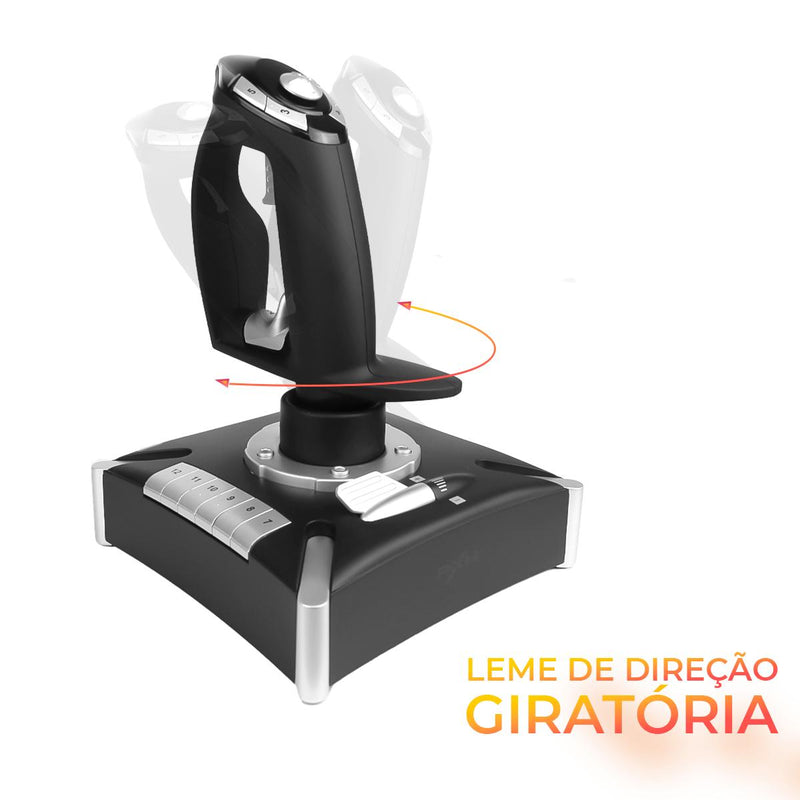 Controle Gamer Flight Stick Joystick Acelerador Simulador de Voo Ergonômico - PXN-2119PRO