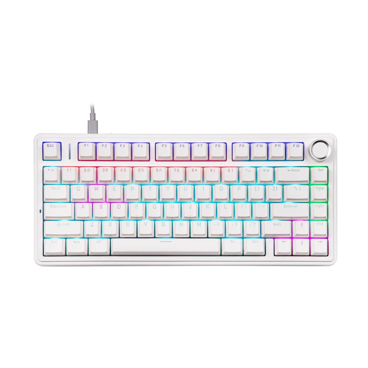 Teclado Mecânico Epomaker Aula F75 RGB Switches Red Hot Swap