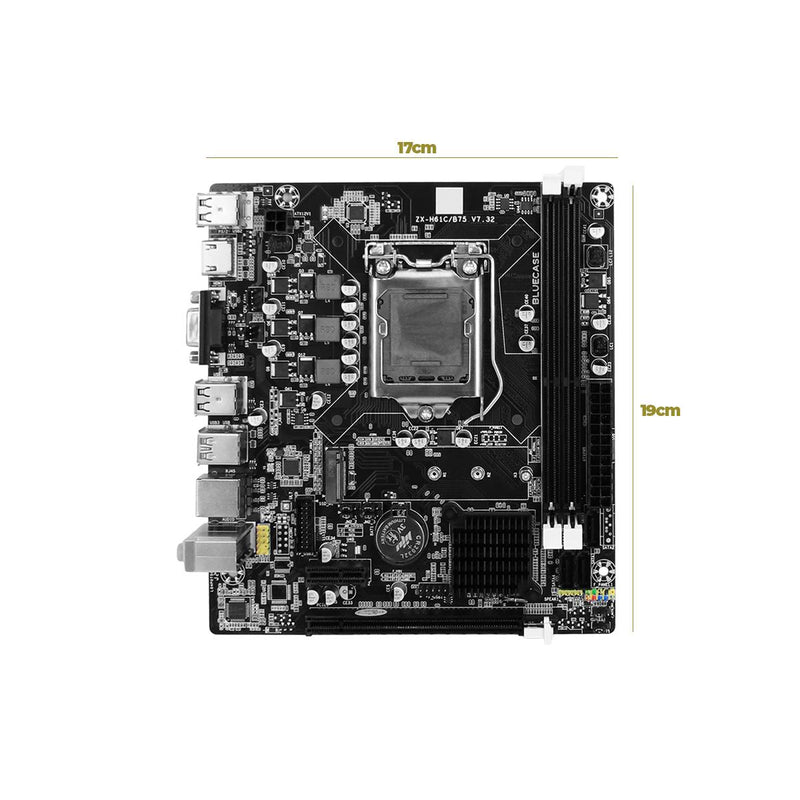 Placa Mãe Bluecase LGA1155 H61 DDR3 M.2 NVMe Alta Performance e Custo-Benefício - BMBH61-D2HG-M2