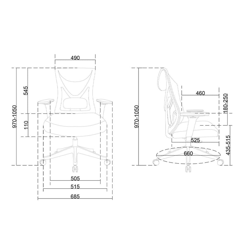 Cadeira Ergonômica de Escritório Kozz Home Office com Altura Ajustável Encosto em Tela - KZ-CE01